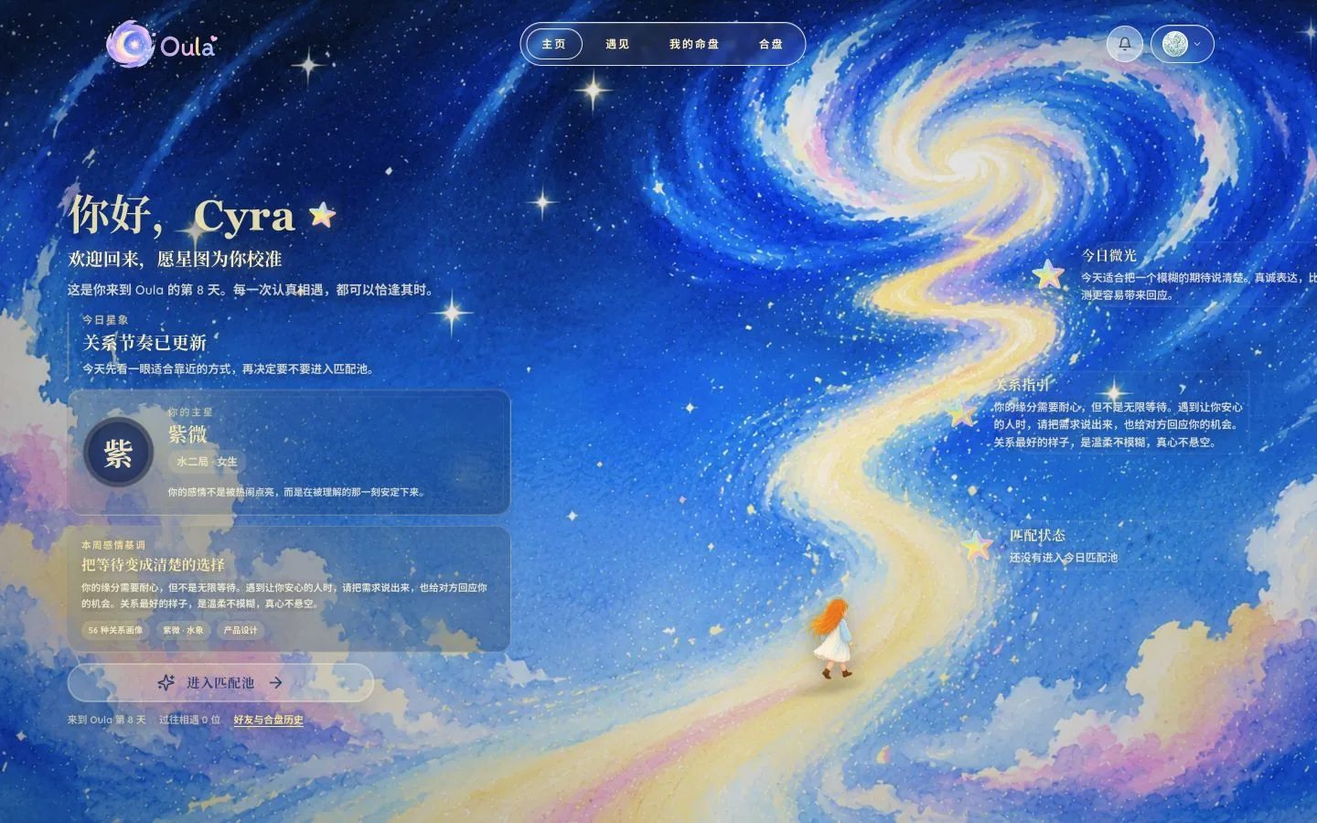 Oula 命盘 Dashboard